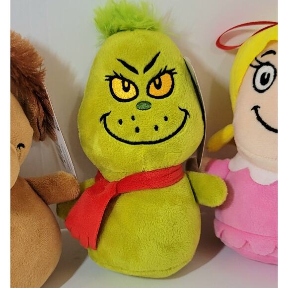 Grinch Chracters Mini Plush Christmas Dr Seuss Max Cindy Lou Who 6 inch Set 3 - Picture 2 of 10